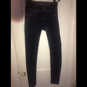High waist navy skinny
